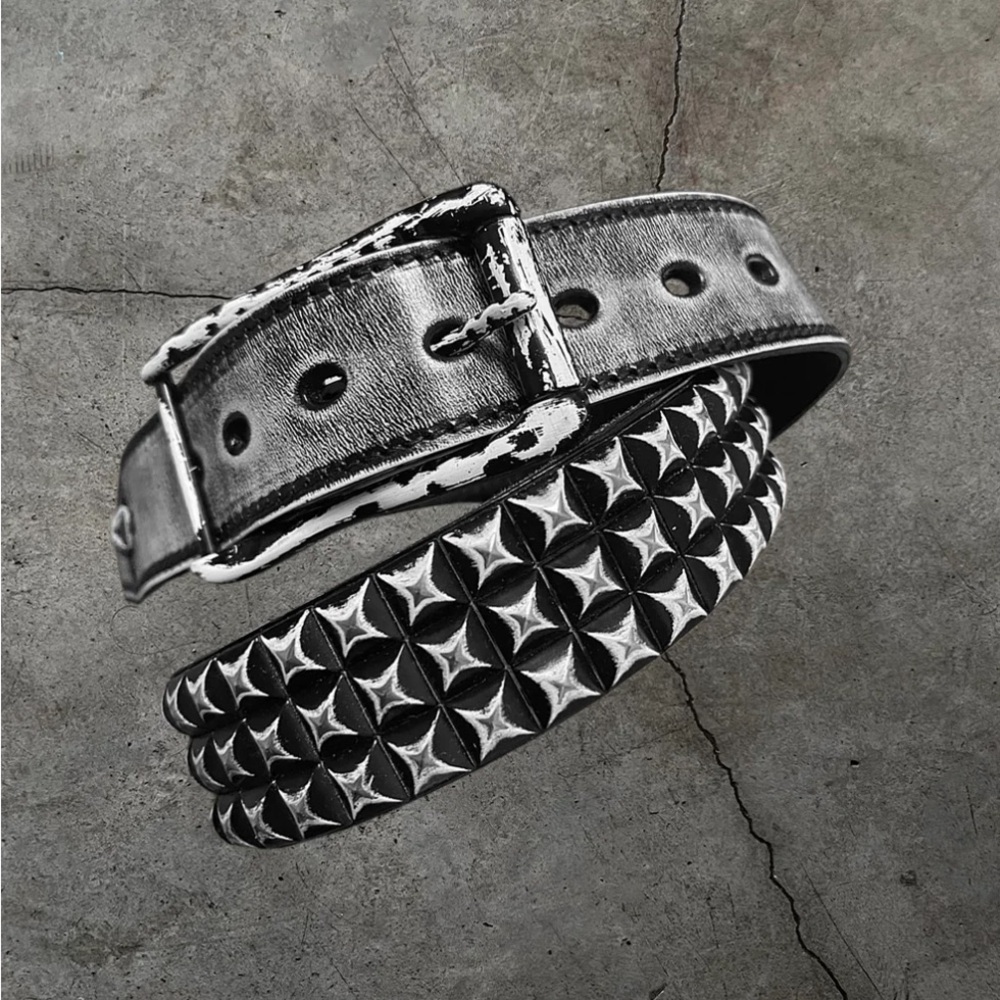 Hand made rust studded belt sold out on website (ed hardy for exposure)